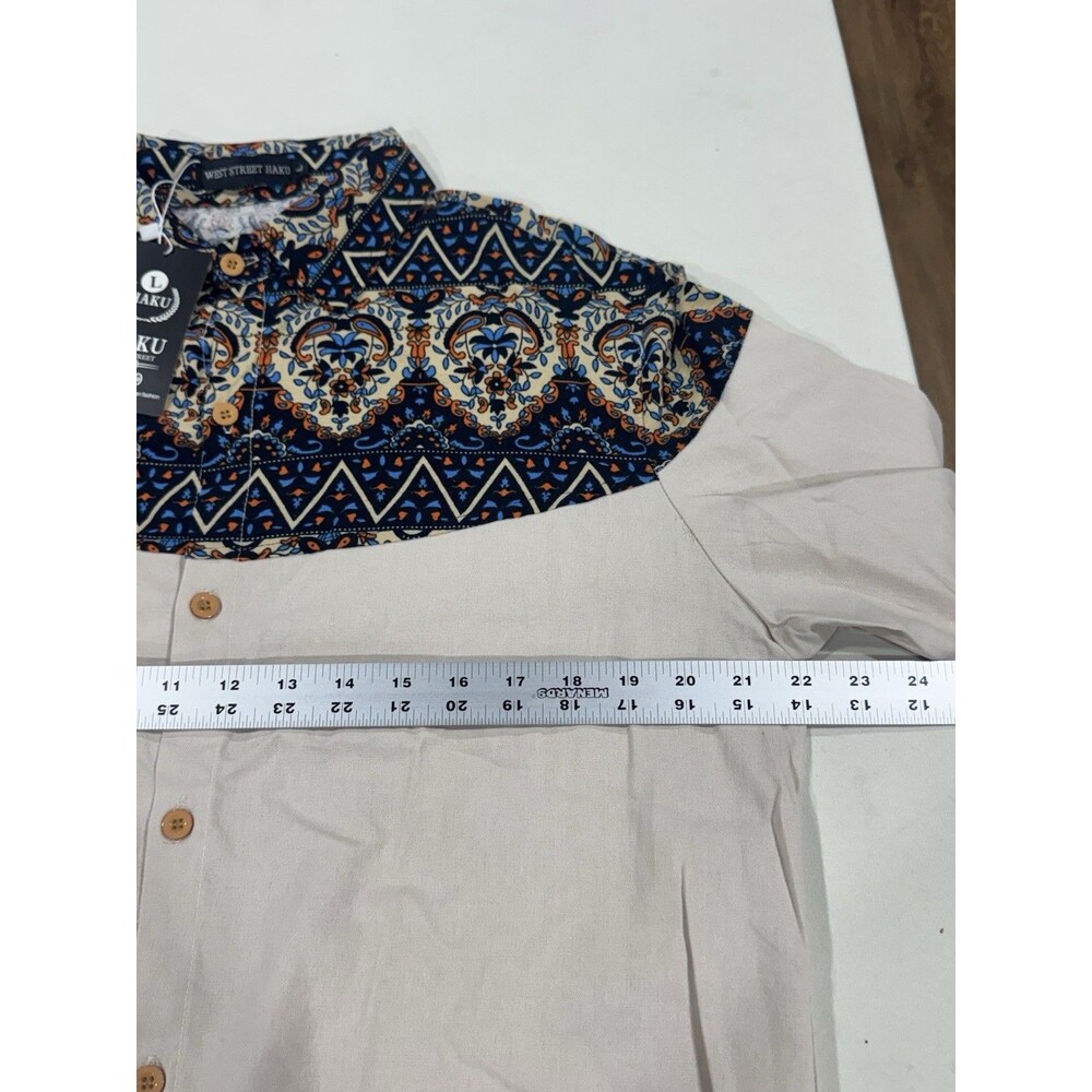West Street Haku Men’s Western Aztec Print Long Sleeve Size Large - Picture 5 of 6